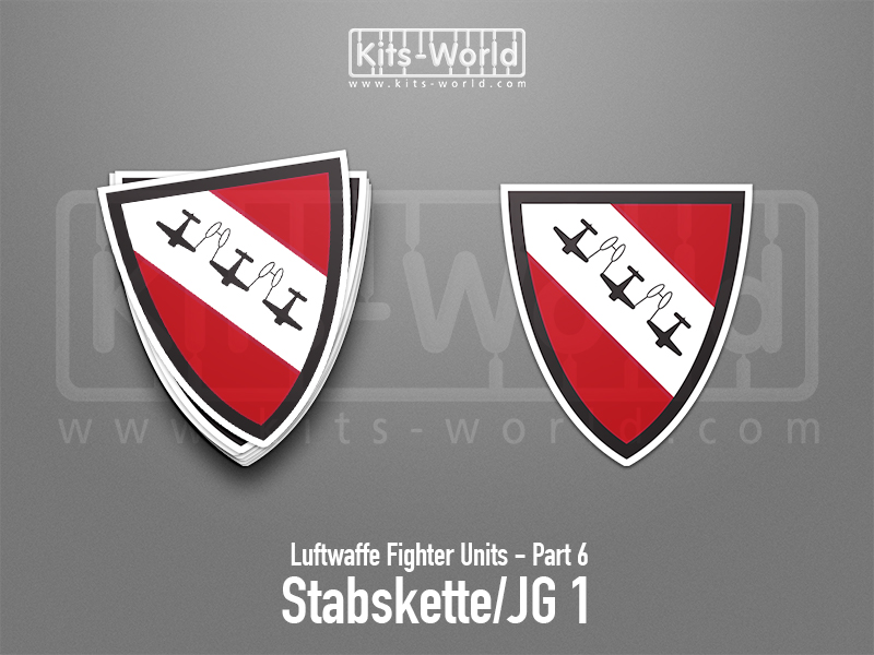 Kitsworld SAV Sticker - Luftwaffe Fighter Units - Stabskette/JG 1 W:88mm x H:100mm 